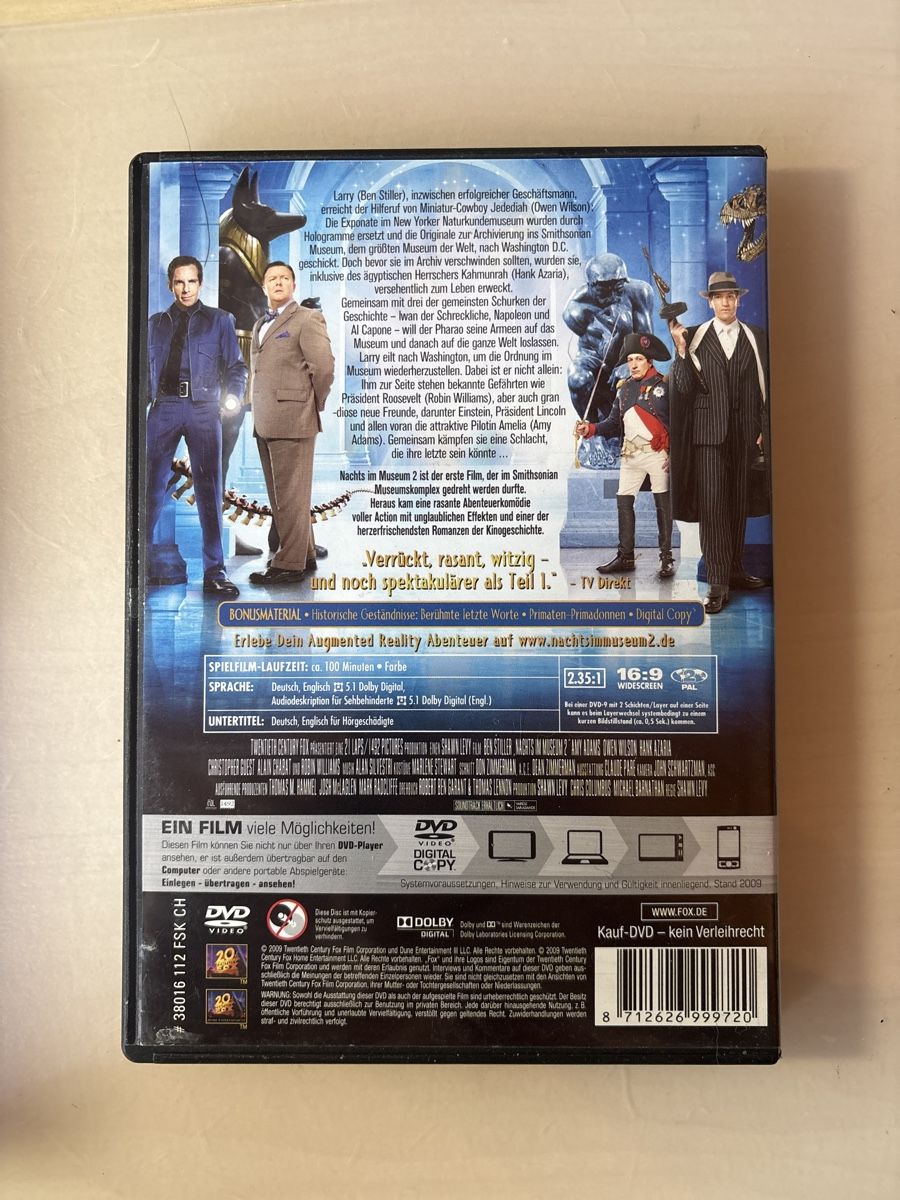 Tutti i DVDs: Nachts im Museum 2 (2106) – Usato da Ruswil venduto da Slivio_ 1