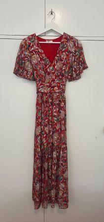 Elegant Ba&sh Red Silk Dress - T1