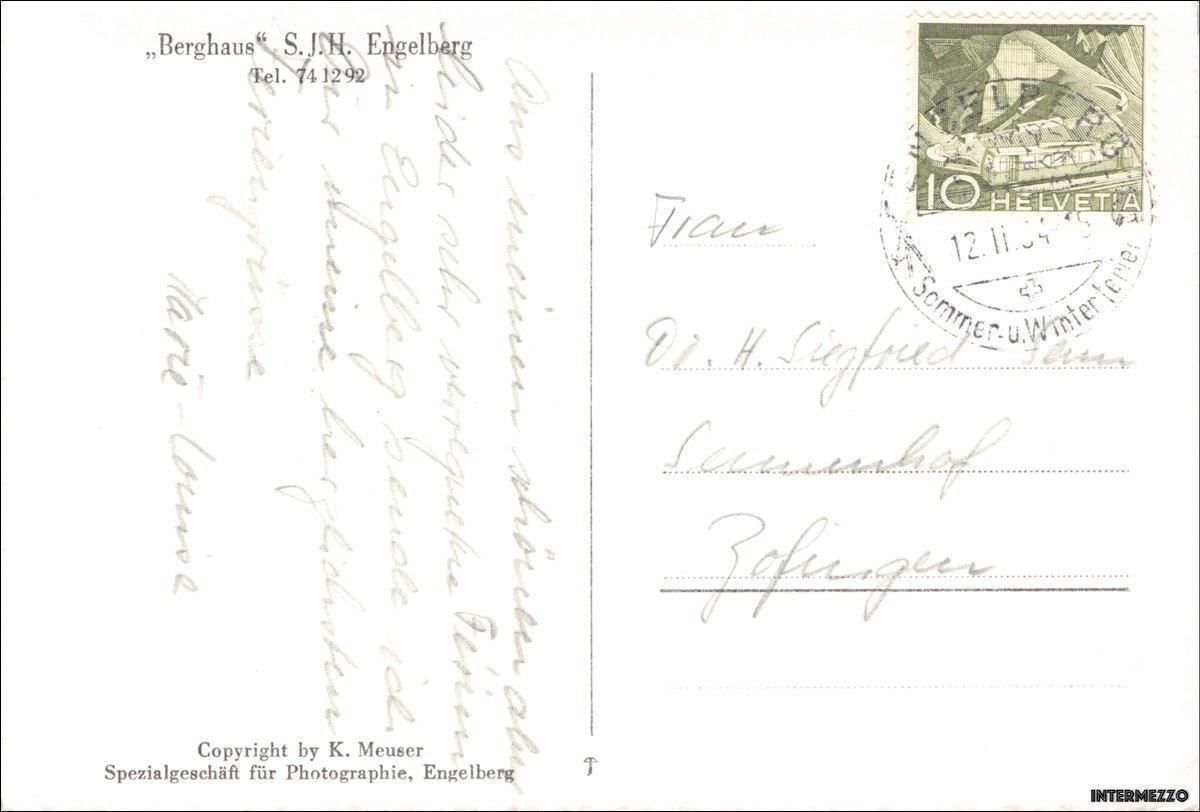 Cartoline postali: Engelberg // Berghaus 1954 – Usato da Basel venduto da intermezzo12 1
