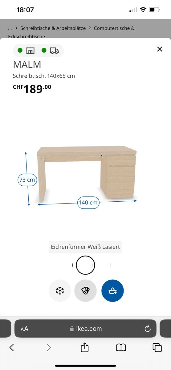 Ikea Schreibtische: Schreibtisch  Ikea – Gebraucht aus Zetzwil von  3