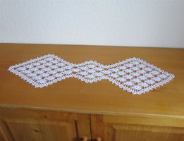 Tischläufer, Häckeldeckchen 22x71 /weiss