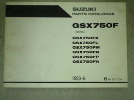 Ersatzteil -Katalog Suzuki GSX 750 F  Jg.1993-6