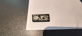 Vintage Brosche Vögel auf Ast Schwarz Goldfarben Schmuck