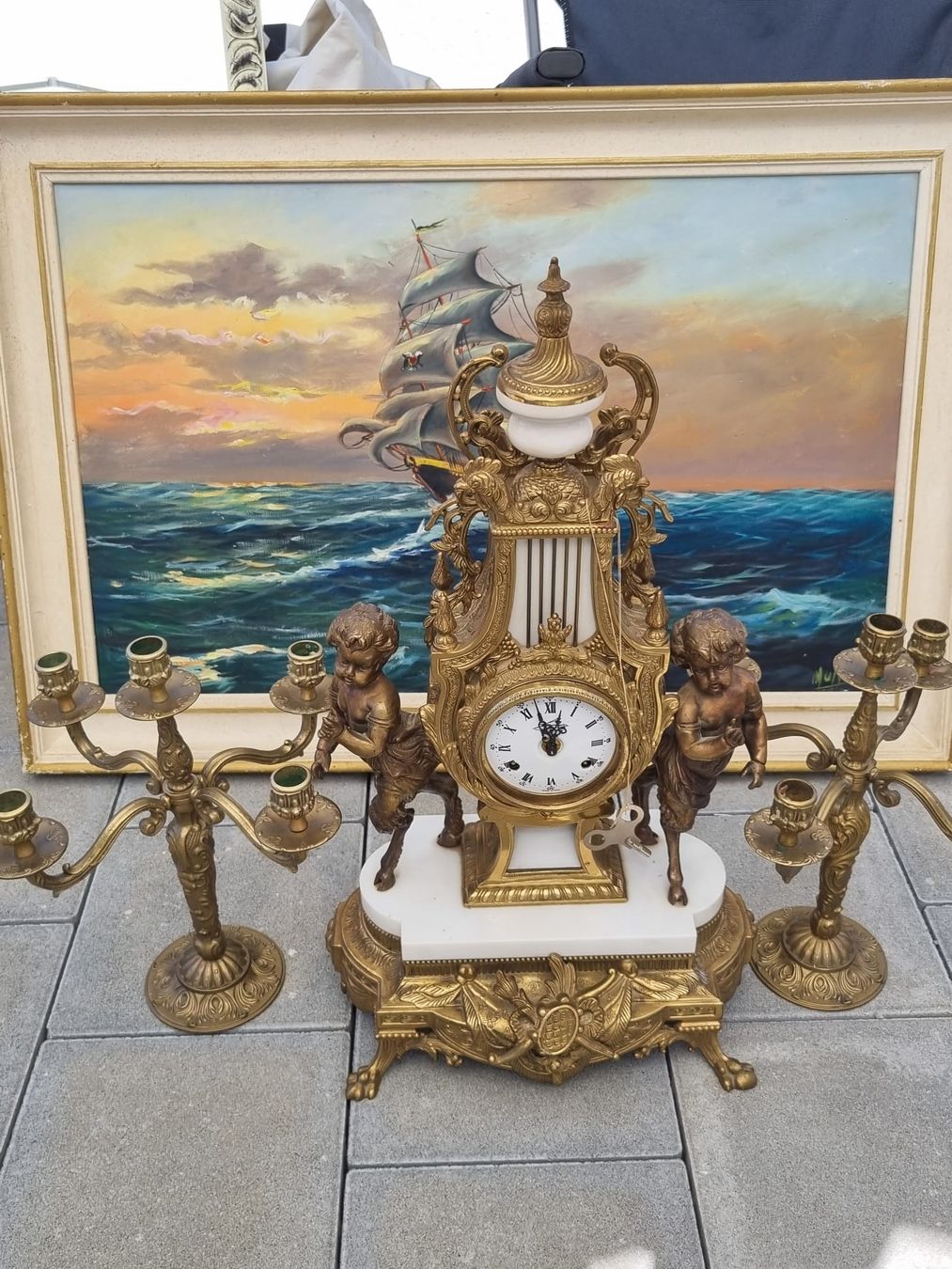 Pendules & Horloges murales: Pendule ancienne Louis XVI + 2 candélabres – D'occasion à Vevey par mir_fl56 6