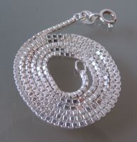 Rhodinierte Silber 925 Venezianer Halskette 42 cm / 1,5 mm