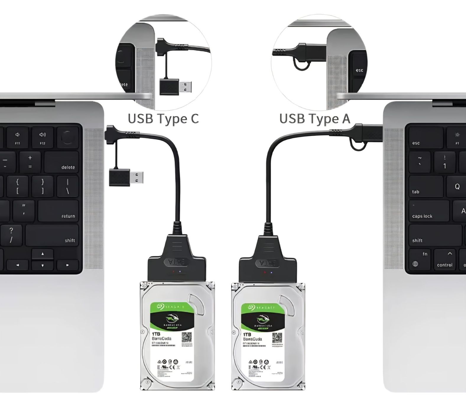 Dischi rigidi: 2,5" SATA 3 zu USB 3.1 Adapter / USB-C & USB-A – Nuovo e nell'imballaggio originale da Uster venduto da -FPS- 3