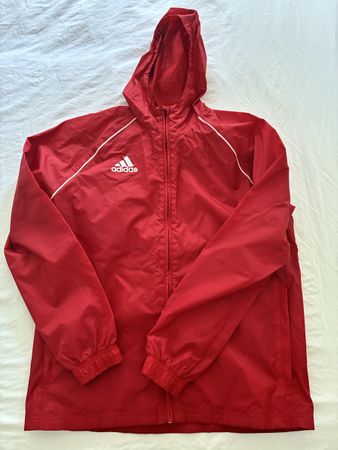 Adidas Red Hooded Jacket Size L used