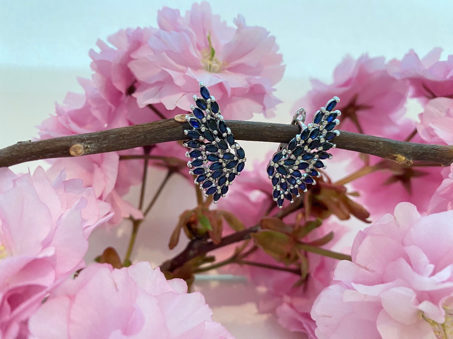 Orecchini pendenti & Orecchini a lobo: Ohrringe blaue Saphire in 925 Sterling Silver – Nuovo (secondo la descrizione) da Zürich venduto da LIBELLA13 1