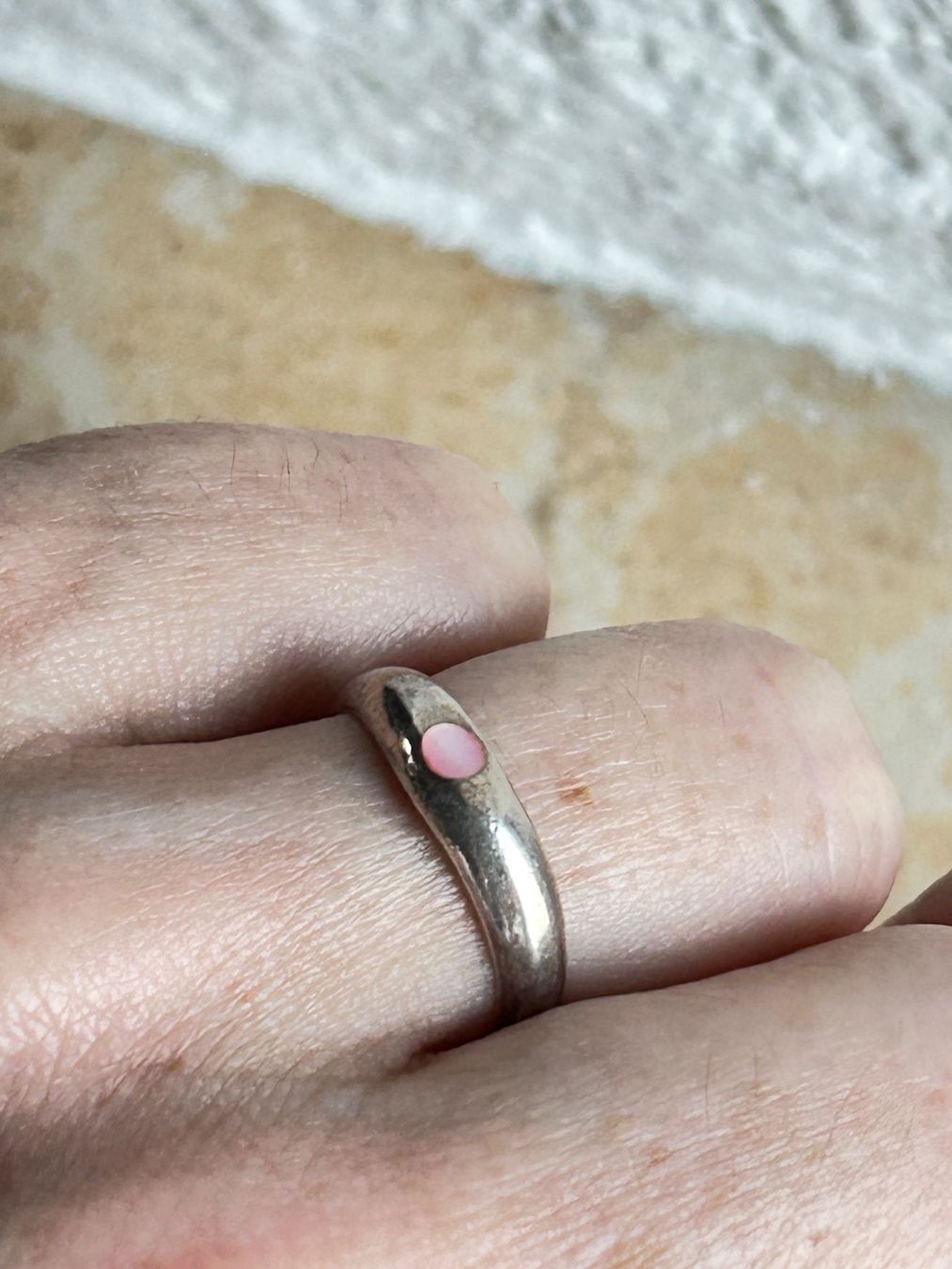 Anelli: Silberring mit zartrosa Stein  (55) – Usato da Dittingen venduto da Bellevista 1