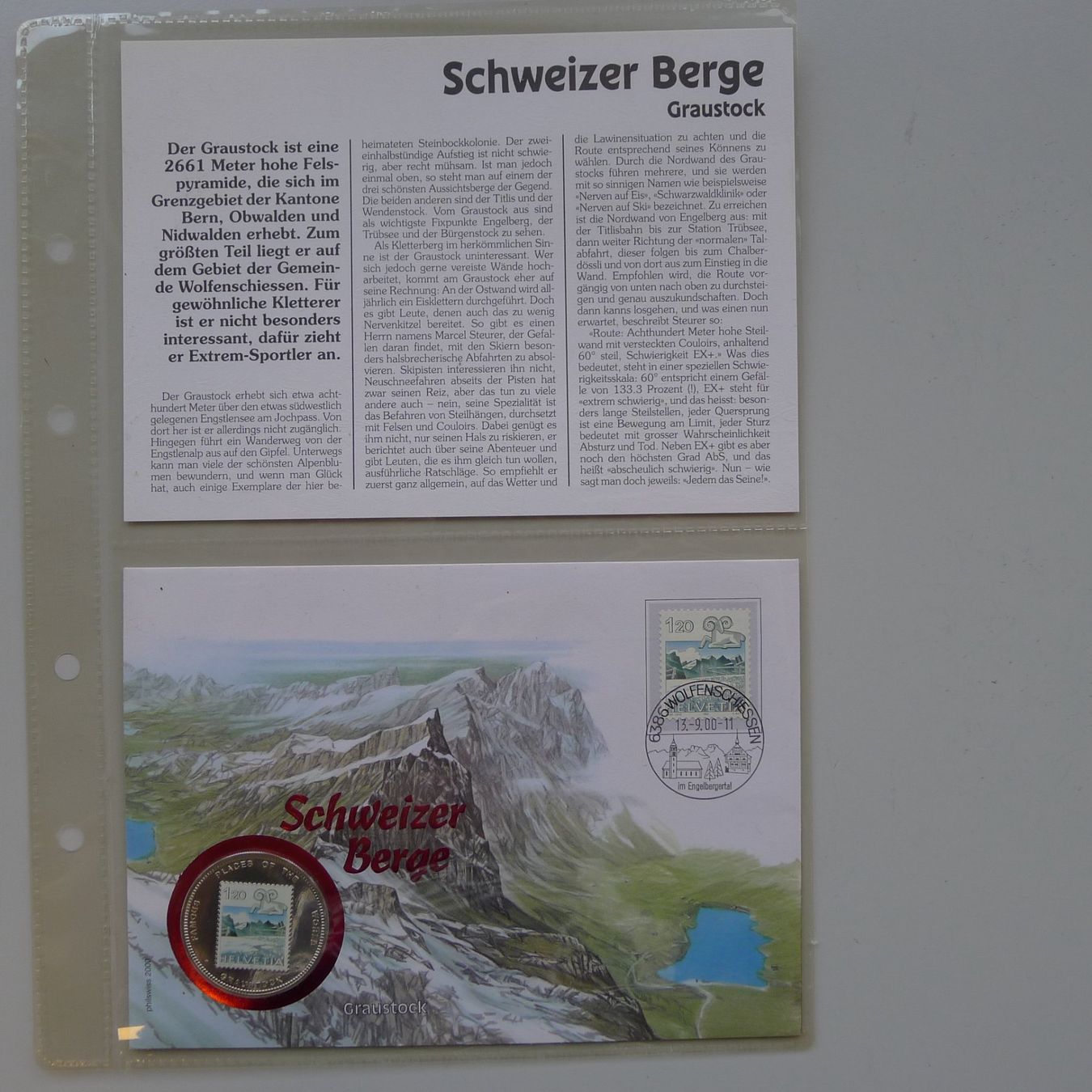 Medaglie: 2000: Numisbrief: Schweizer Berge - Graustock mit Nr.682 – Usato da Sursee venduto da Luzernerraute 4