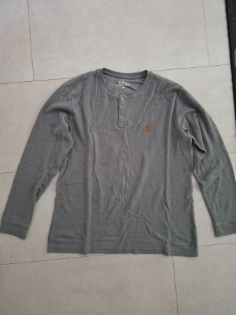 Jean Pascale Herren Langarmshirt Henley Gr. M Grau