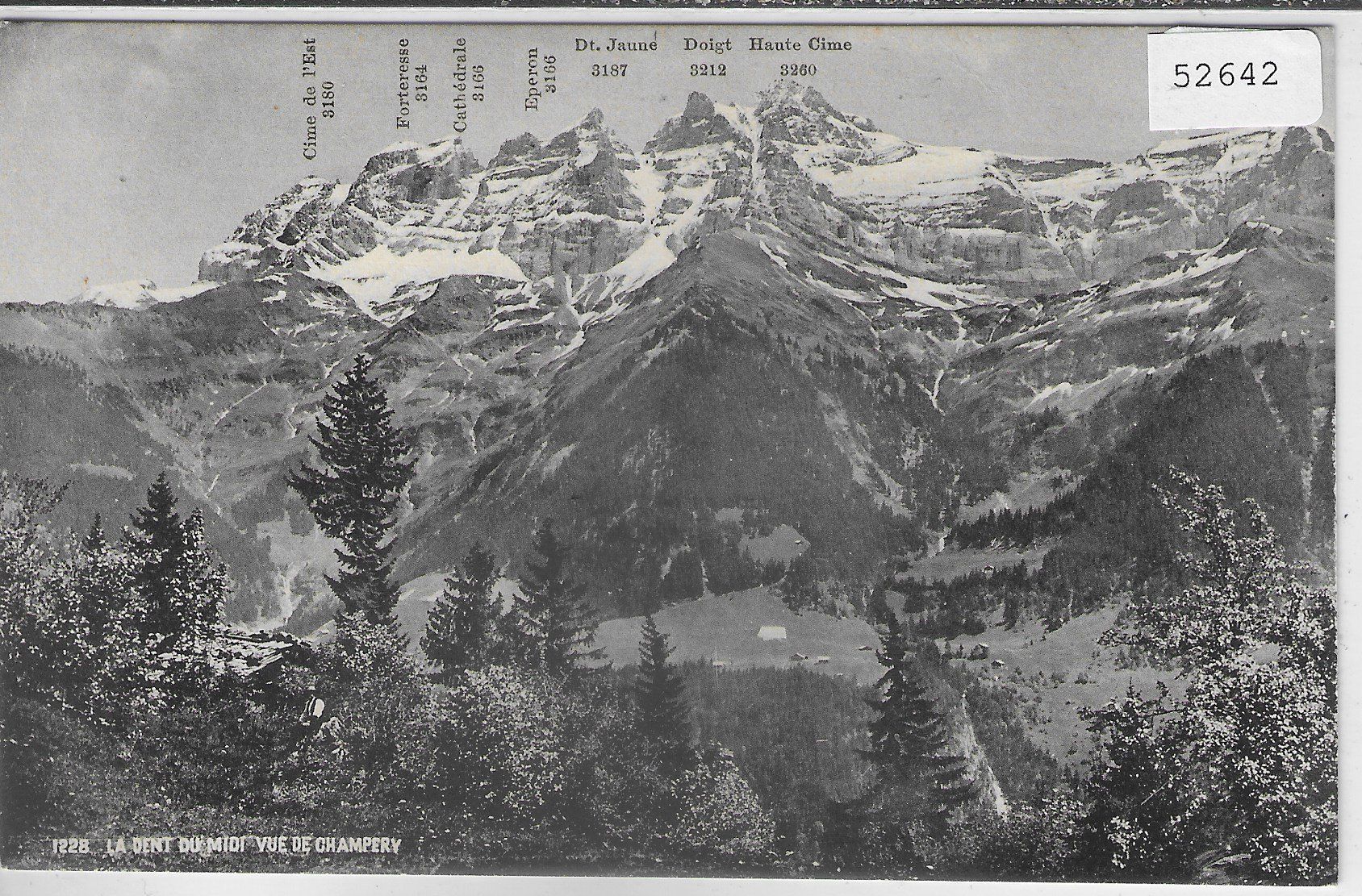 Cartoline postali: La Dent du Midi - Vue de Champery – Usato da Ettingen venduto da Kartenplanet