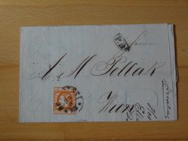 Bukarest - Wien Brief 1870 Rumänien 1869 Elias Penhas Pollak