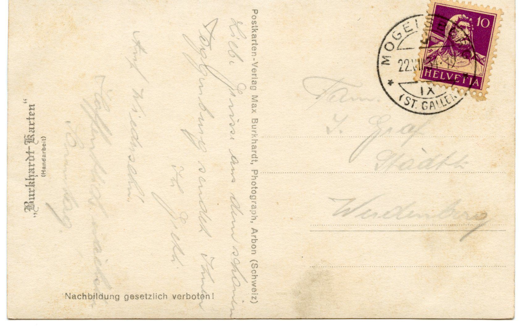Cartoline postali: Mogelsberg SG – Usato da Ruggell venduto da spalkur42 1