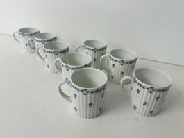 GDA LIMOGES France 8-er Set Espresso Tassen Porzellan