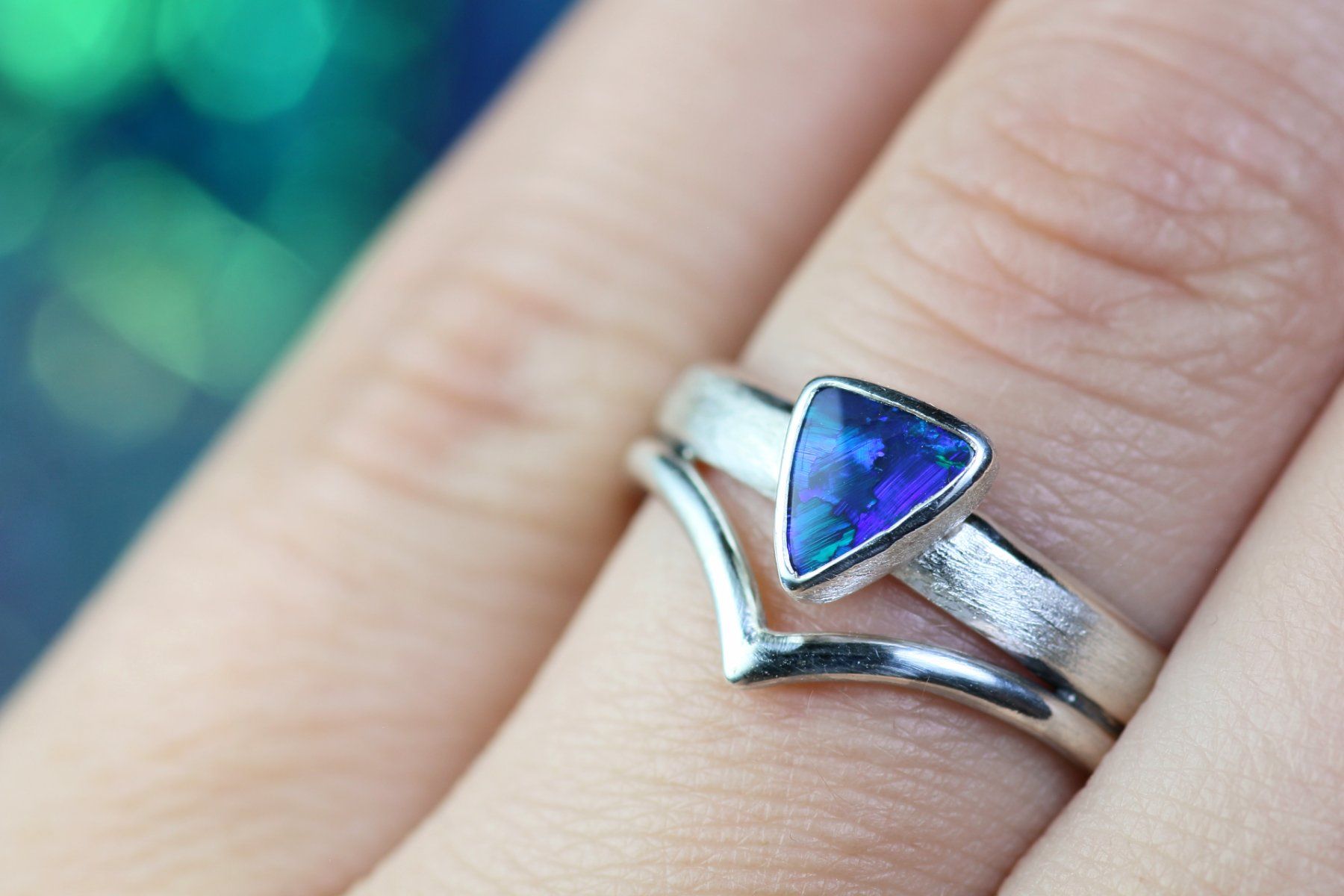 Anelli: LUNA SERENA Boho Silberring mit australischem Opal · EU 58 – Nuovo e nell'imballaggio originale da Bern venduto da OSONO.Design 8