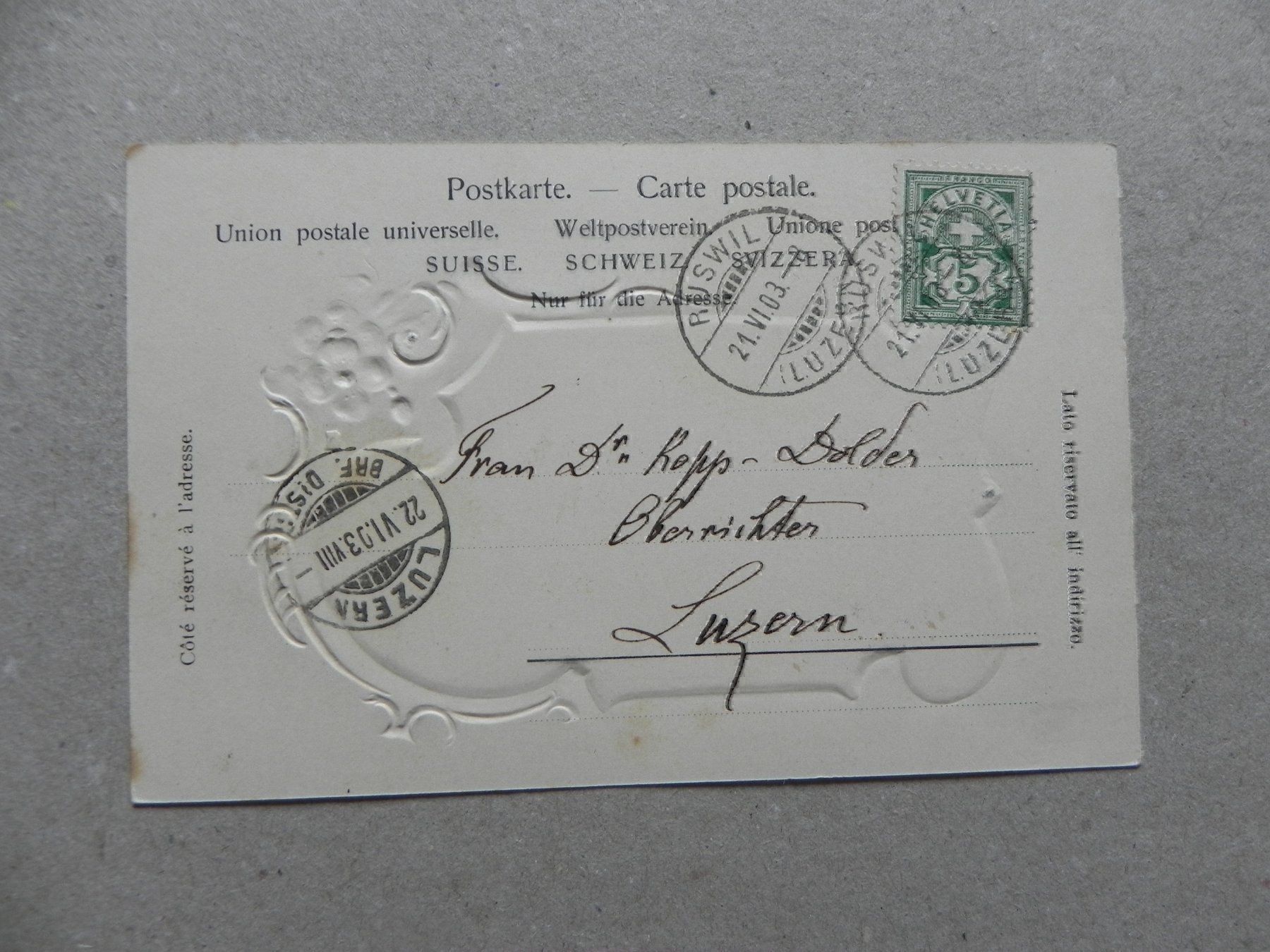 Cartes postales: Ansichtskarte Ruswil LU Luzern 1903 – D'occasion à Siebnen par krimsie 1