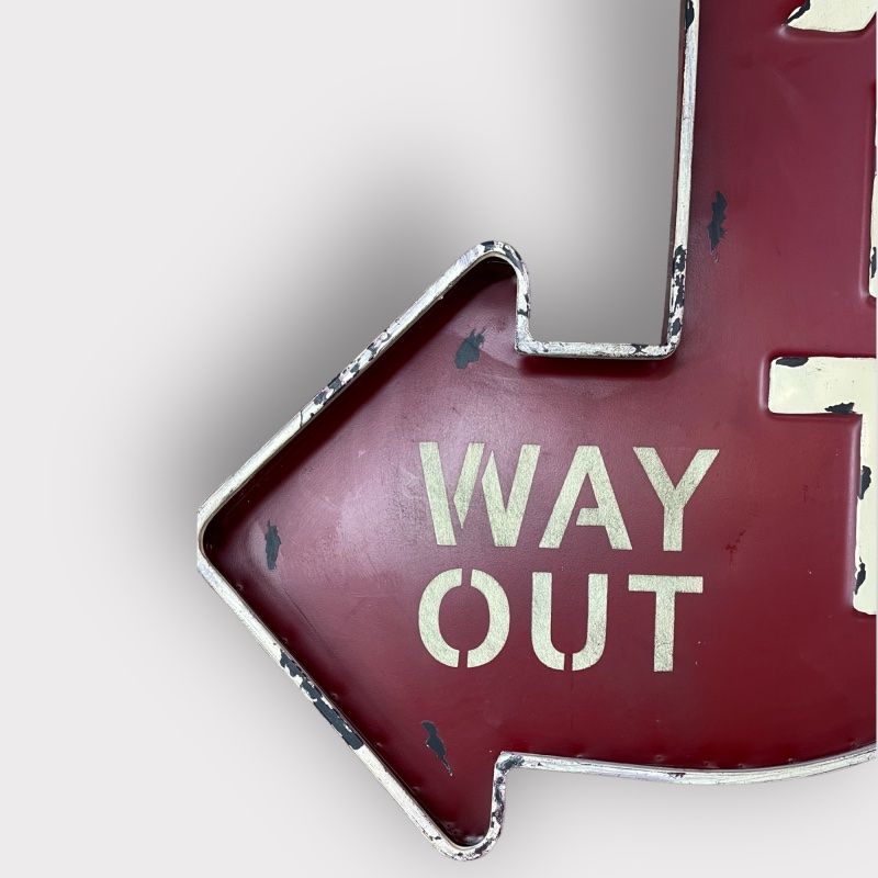 Insegne: Exit Blechschild Vintage Style Werbetafel – Nuovo e nell'imballaggio originale da Aarburg venduto da SwissVintageWorld 1