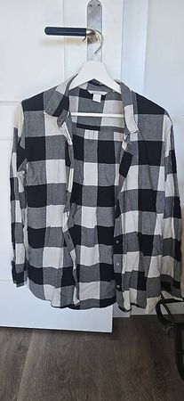 Kariertes Hemd Gr. 38, Schwarz/Weiss/Grau