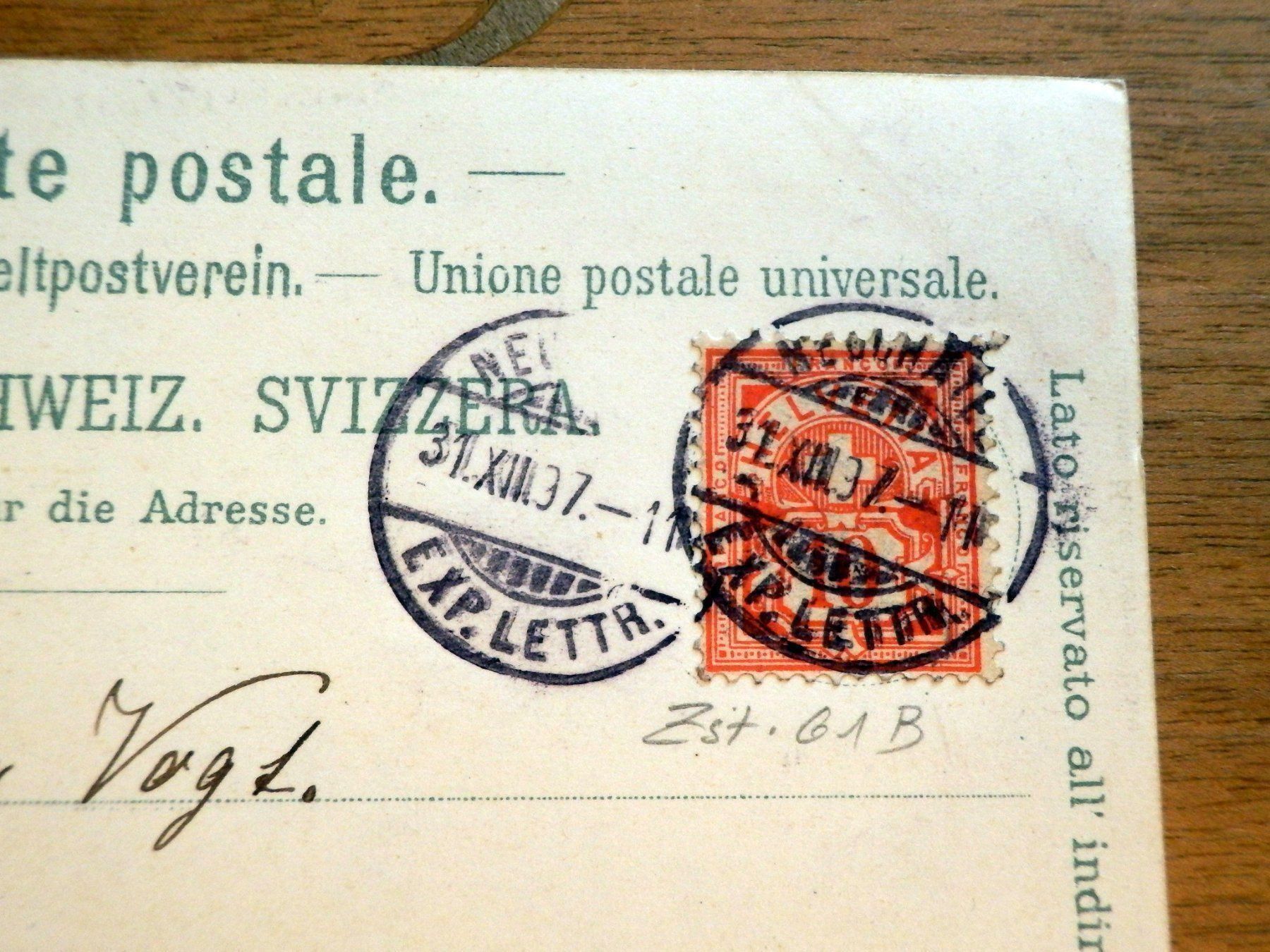 Cartoline postali: Litho. Souvenir de Neuchatel, Silvester – Usato da Ueberstorf venduto da dinbau 5