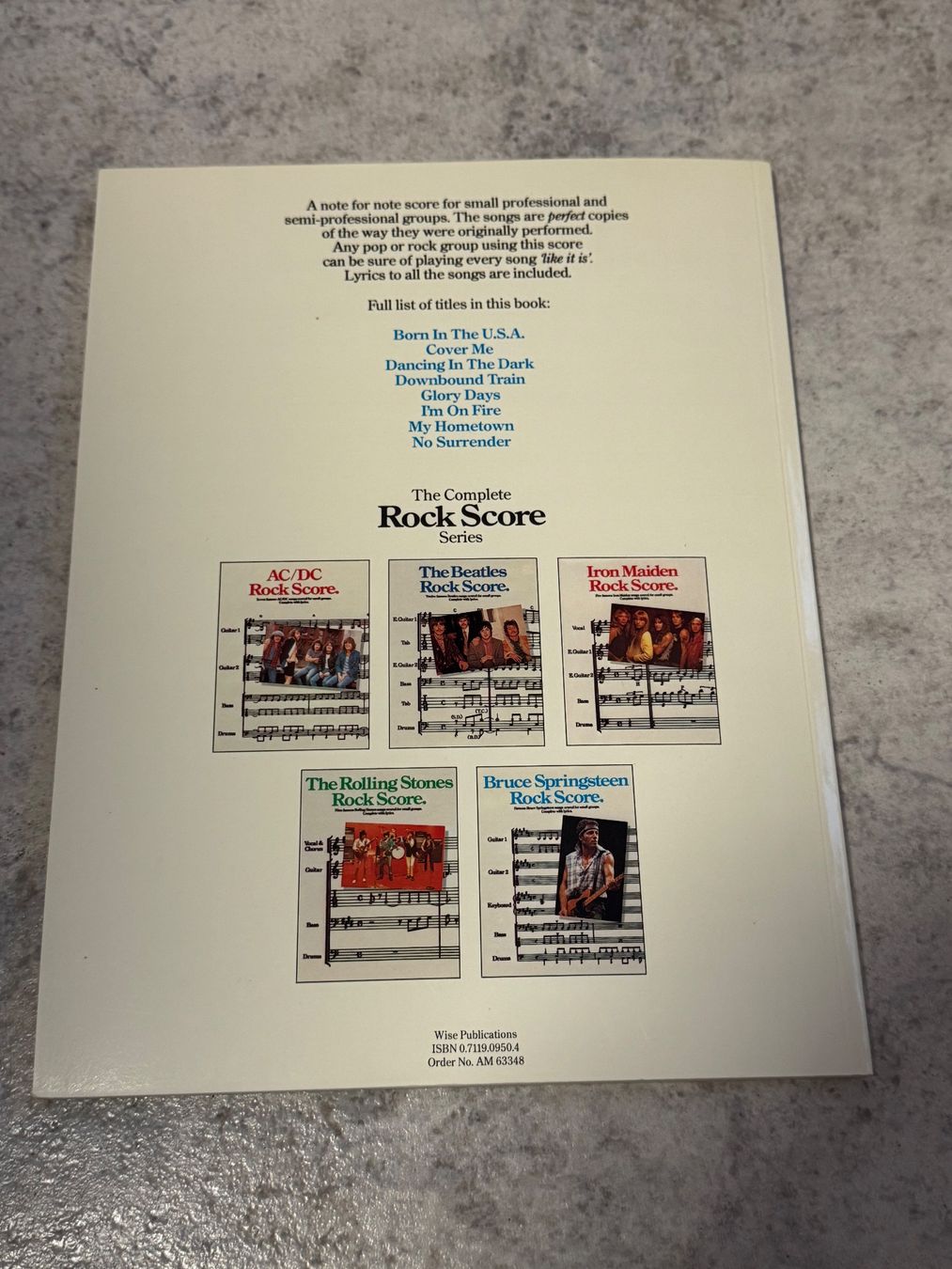 Libri: Bruce Springsteen Rock Score Songs – Usato da Kaiseraugst venduto da Drasa 1