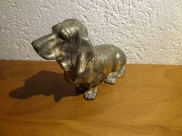 Vintage zierlich schöne silberne Hunde Figur Länge 14 cm