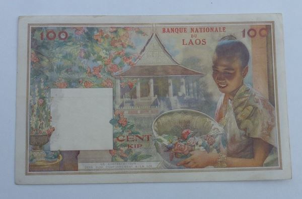 Banknoten: Laos ++ 100 Kip ND (1957) – Gebraucht aus Walkringen von Casablanca777 1