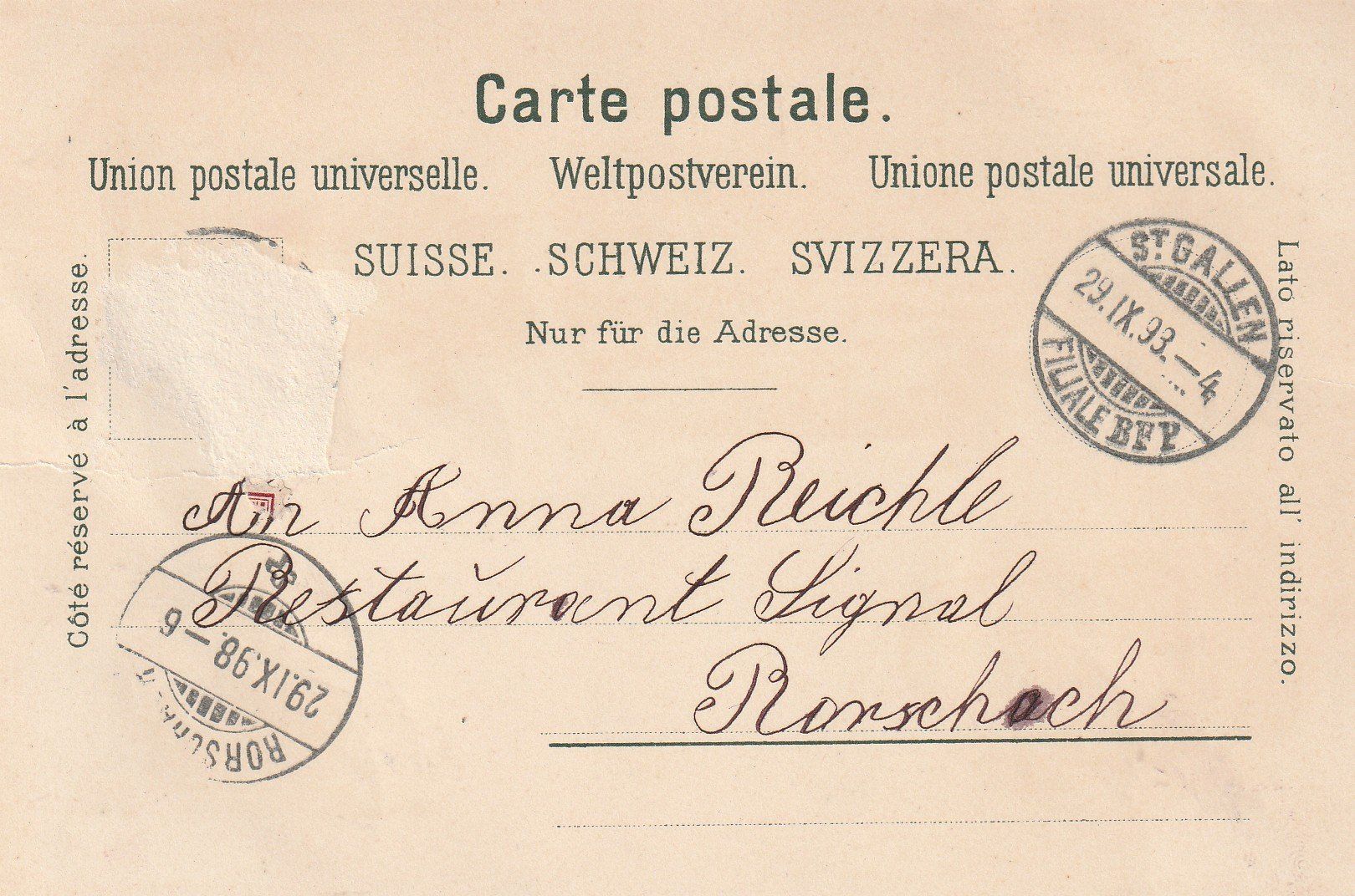 Ansichtskarten: St. Gallen Litho – Gebraucht aus Rorschacherberg von fratovi2 1
