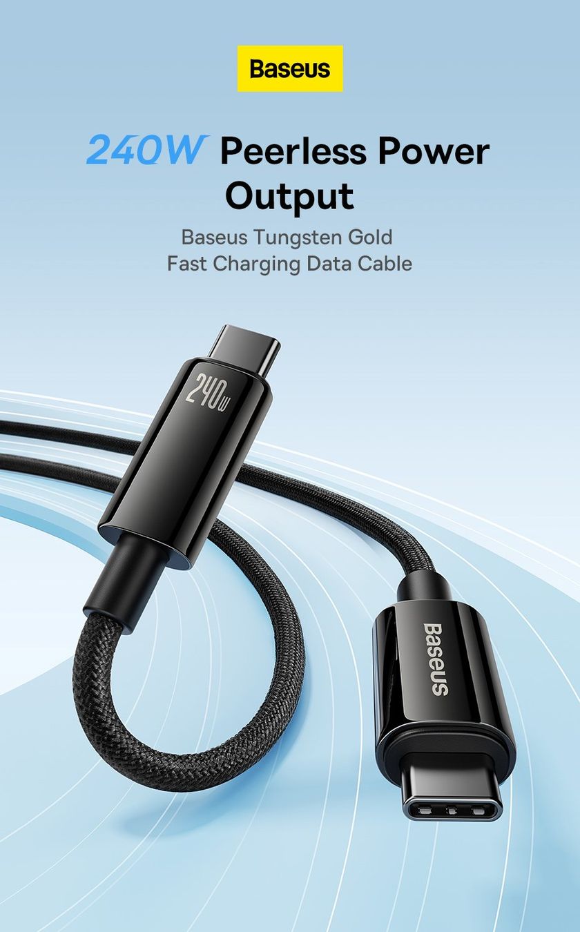 Baseus Cavi: Baseus 240W USB Typ C Datenkabel Ladekabel Fast Charge, 2m – Nuovo e nell'imballaggio originale da Romanshorn venduto da pfimex 1