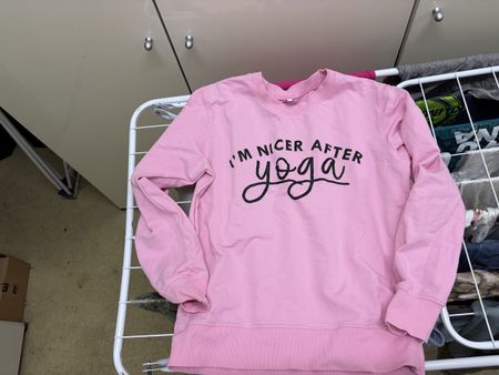 Sweatshirt rosa "I'm nicer after Yoga" Gr S wie neu