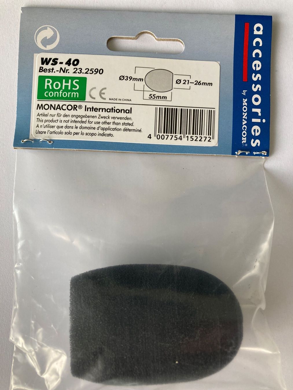 Monacor Microfoni: Monacor WS-40 Mikrofonschutz Neu – Nuovo e nell'imballaggio originale da Hünenberg venduto da Electron0 1