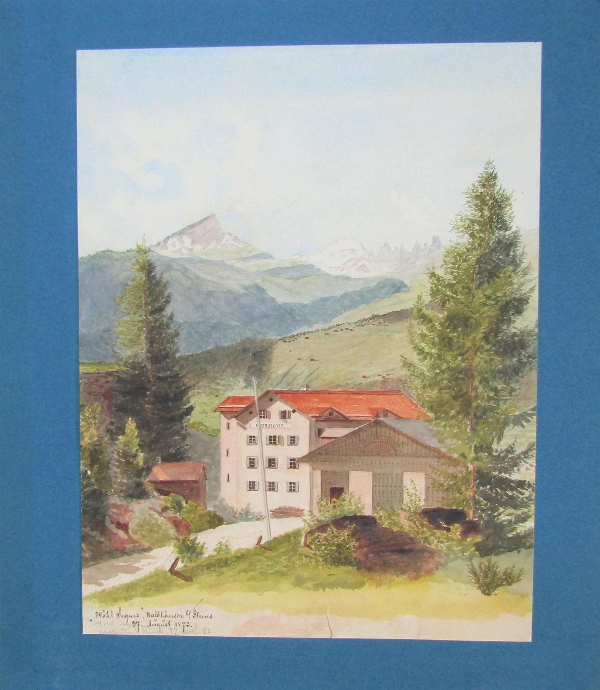 Incisioni: Flims Hotel Segnes Aquarell 1873 – Usato da Rafz venduto da Helvet32