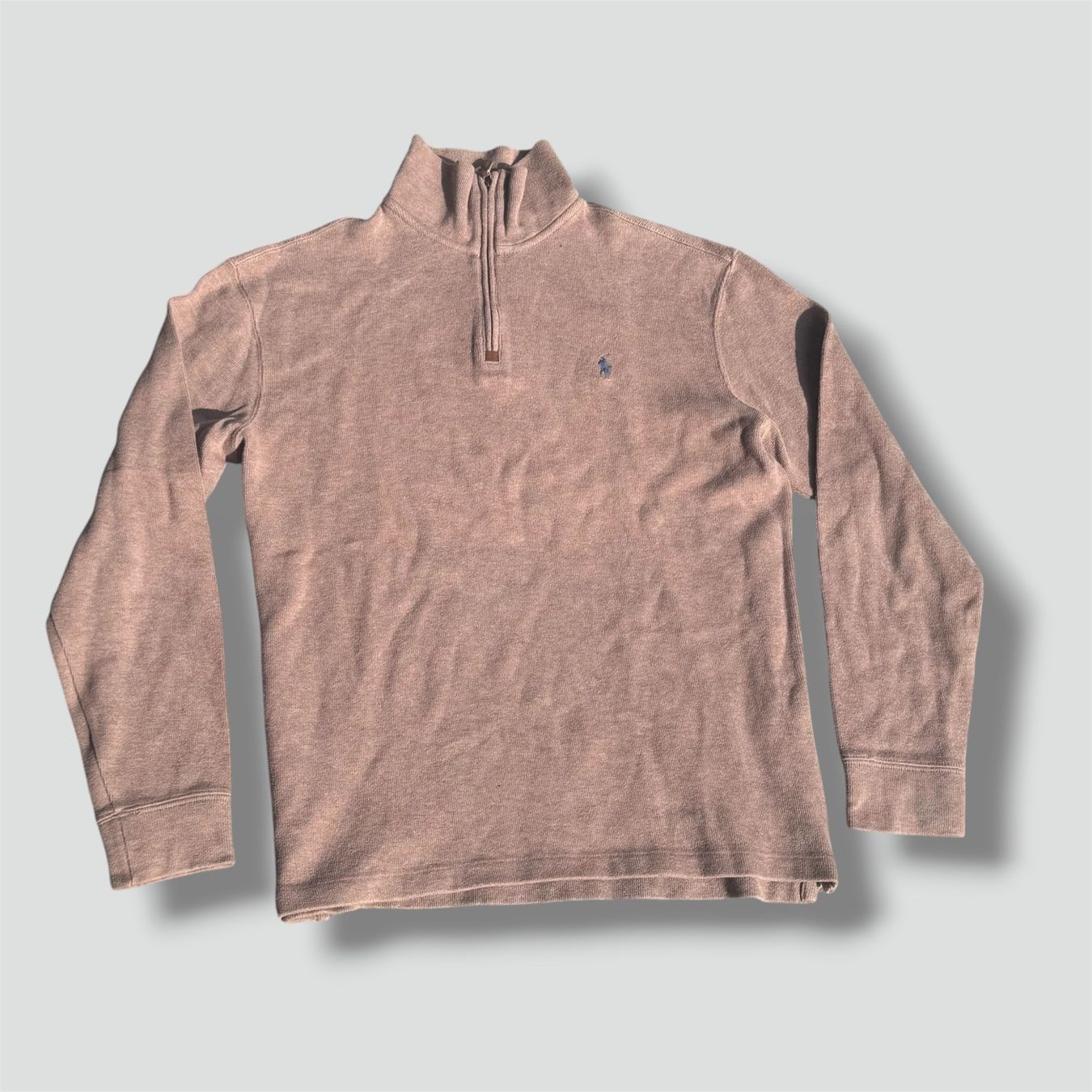 Polo Ralph Lauren Maglioni & Felpe: Polo Ralph Lauren brown vintage quarter zip retro pull – Usato da St. Gallen venduto da sourced_limited