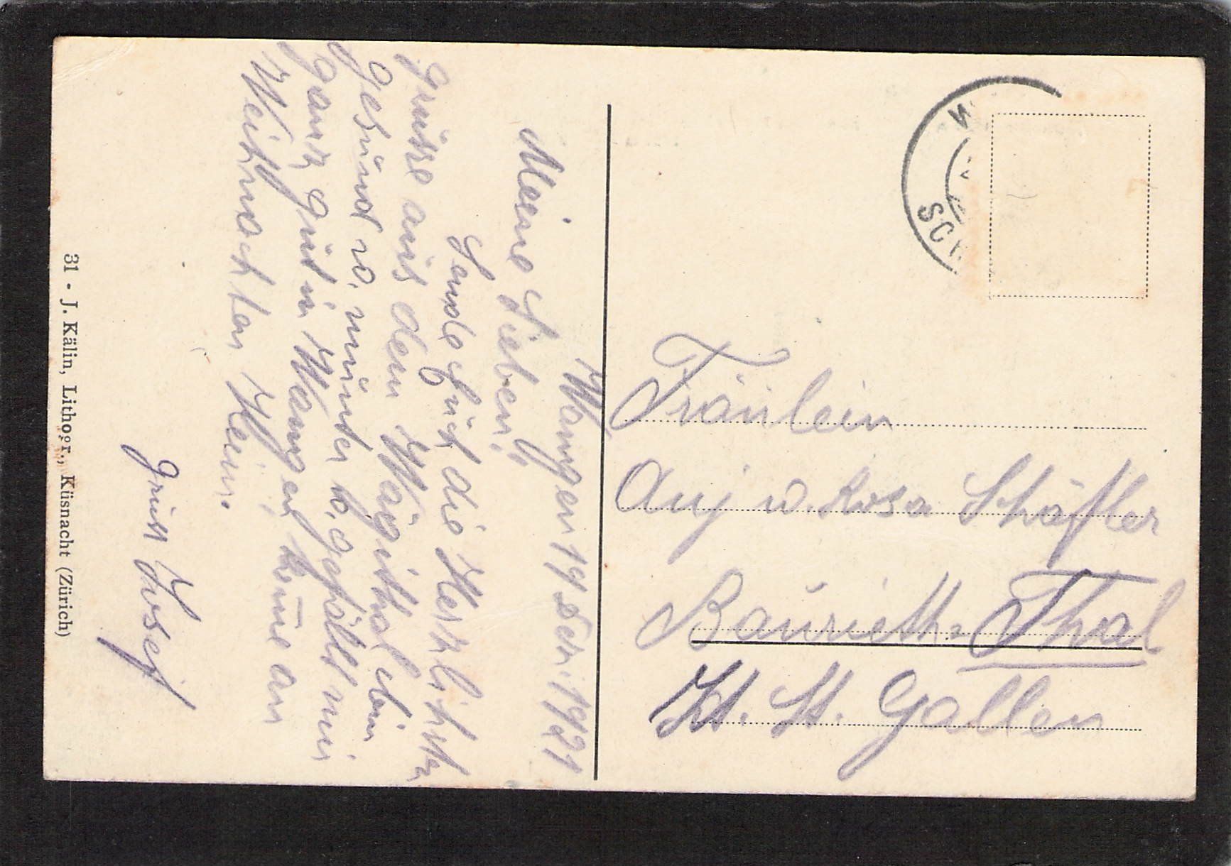 Cartoline postali: Vorderwäggithal  , gel. 1921 – Usato da Reichenburg venduto da Pipo-67 1
