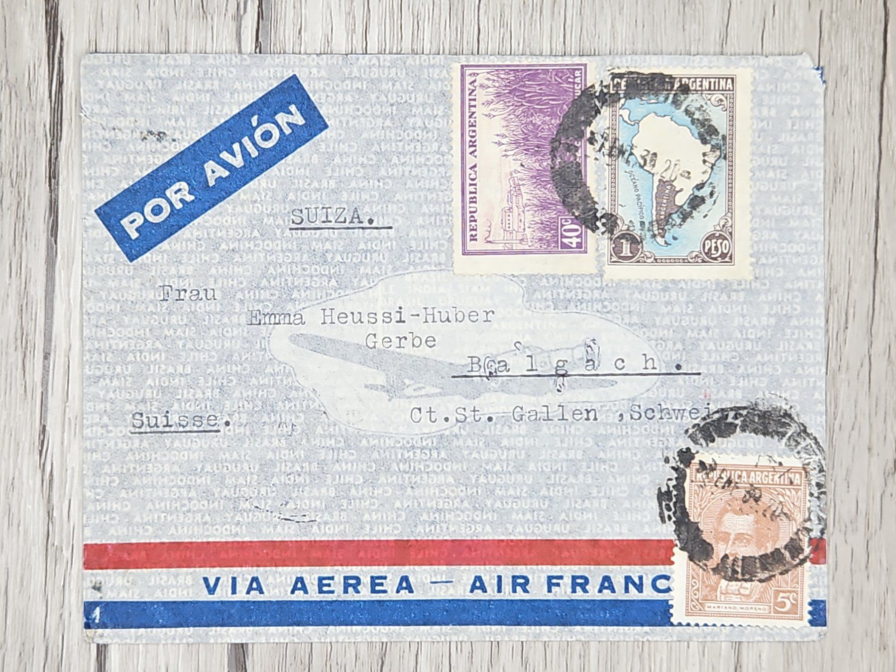 Tutti i francobolli: CL14 Enveloppe + Timbre Argentine 1939 – Usato da Cousset venduto da Patrick_Collections