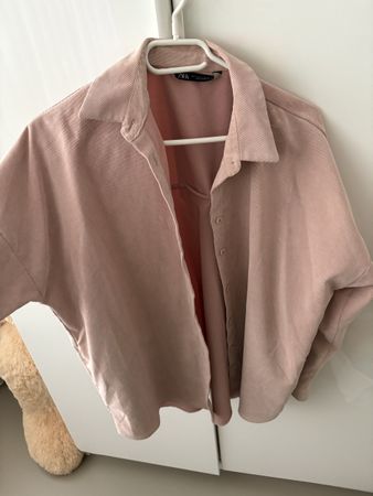 Zara Cord Shacket, Rosa Kordhemdjacke, Oversized, Top Zustan