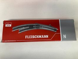 Fleischmann Spur N 9174 Weiche links Handbetrieb neu in OVP