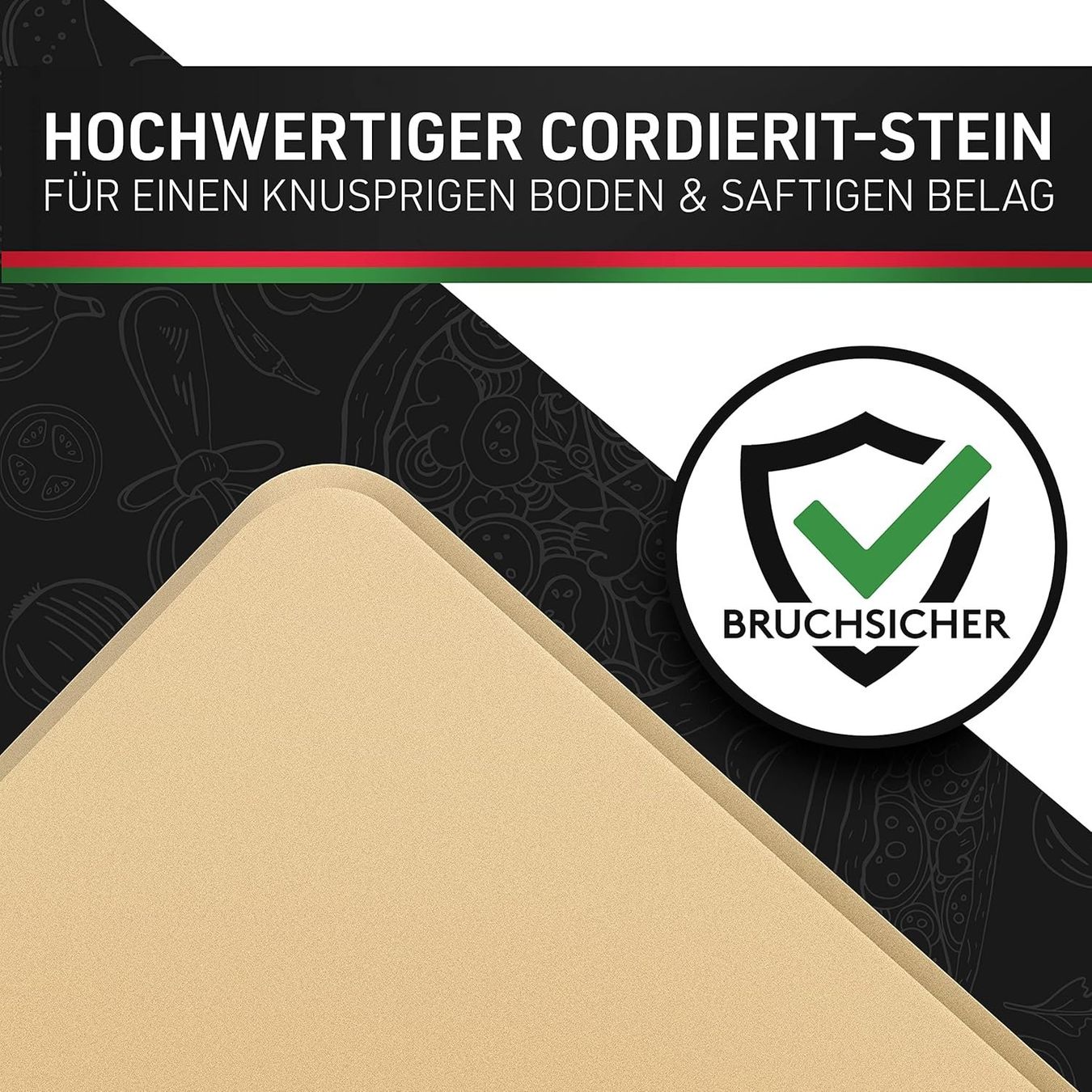 Elettrodomestici da cucina: Pizzastein Set mit Pizzaschieber für Backofen – Nuovo e nell'imballaggio originale da Herisau venduto da Senn24 2