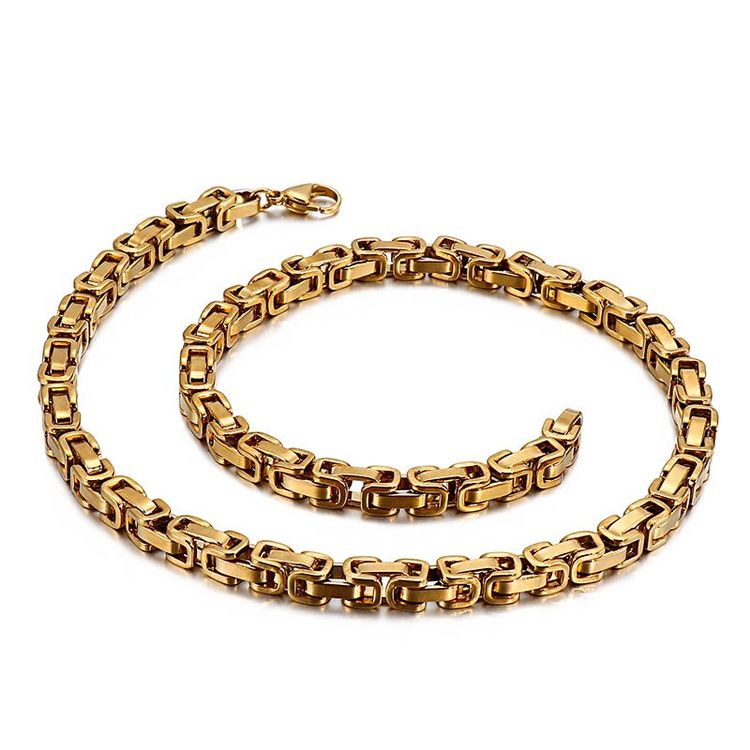 Catenine: Edelstahl Halskette Kette 6mm 50cm Gold farbe – Nuovo e nell'imballaggio originale da Uerkheim venduto da Kaufoption