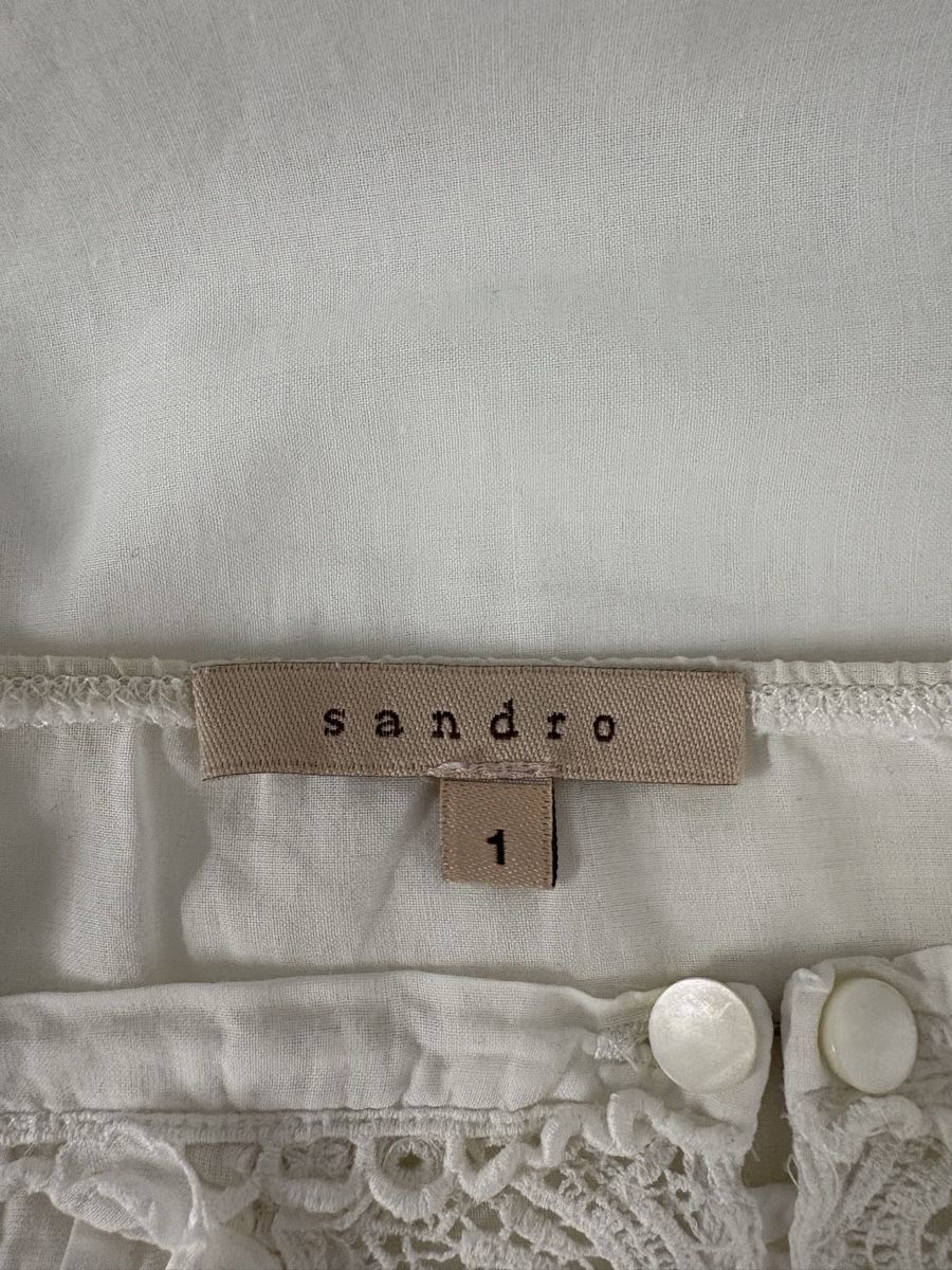 Sandro Top: Sandro Top Gr. 36 Weiss Boho Bluse ärmellos Baumwolle – Nuovo (secondo la descrizione) da Regensdorf venduto da secondchancefashion 4
