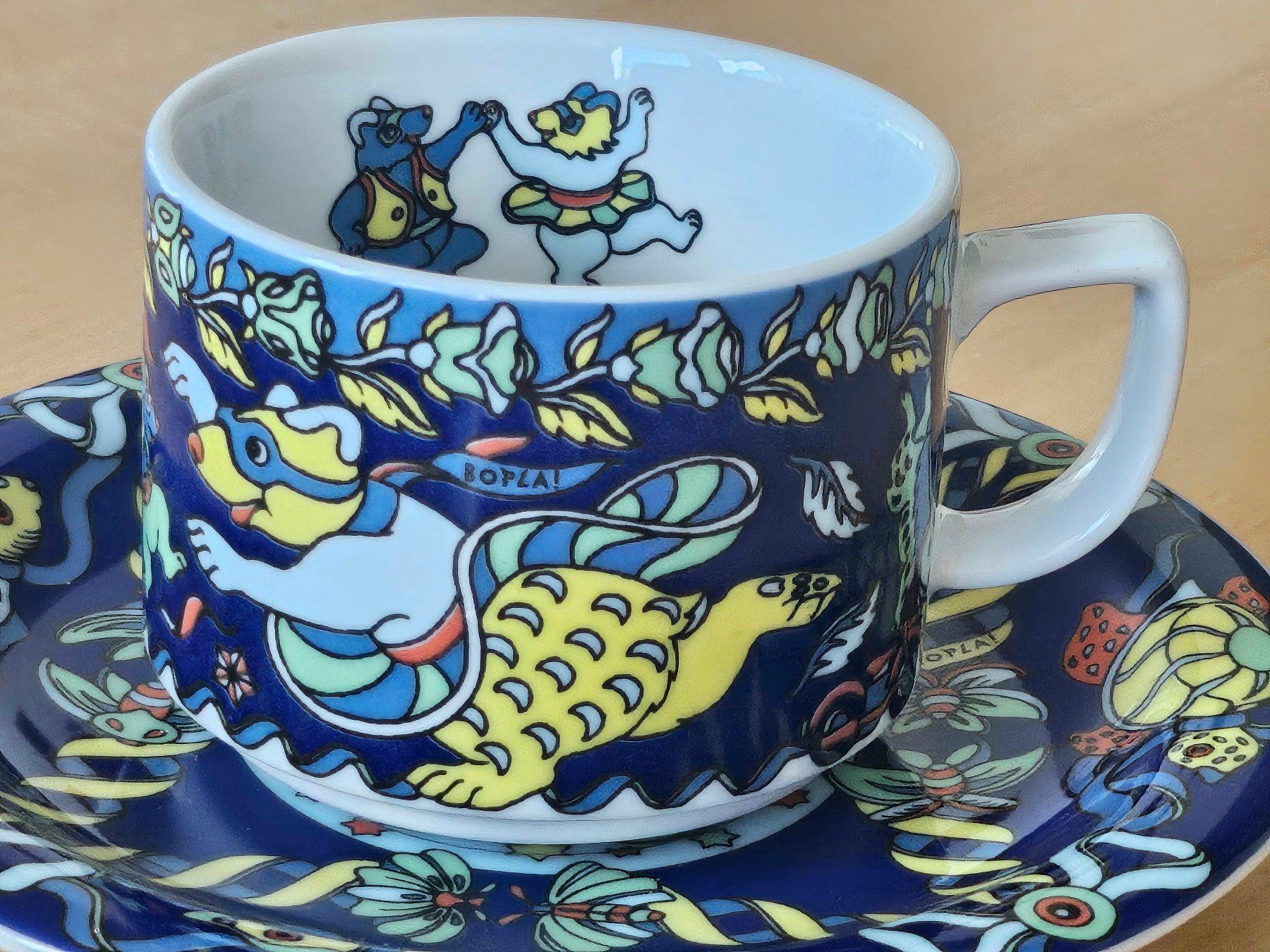 Bopla Tazze: Bopla Evolution Kaffeetasse mit UT Rosetta Teddy blau – Nuovo (secondo la descrizione) da Dietikon venduto da erdbeeren 3