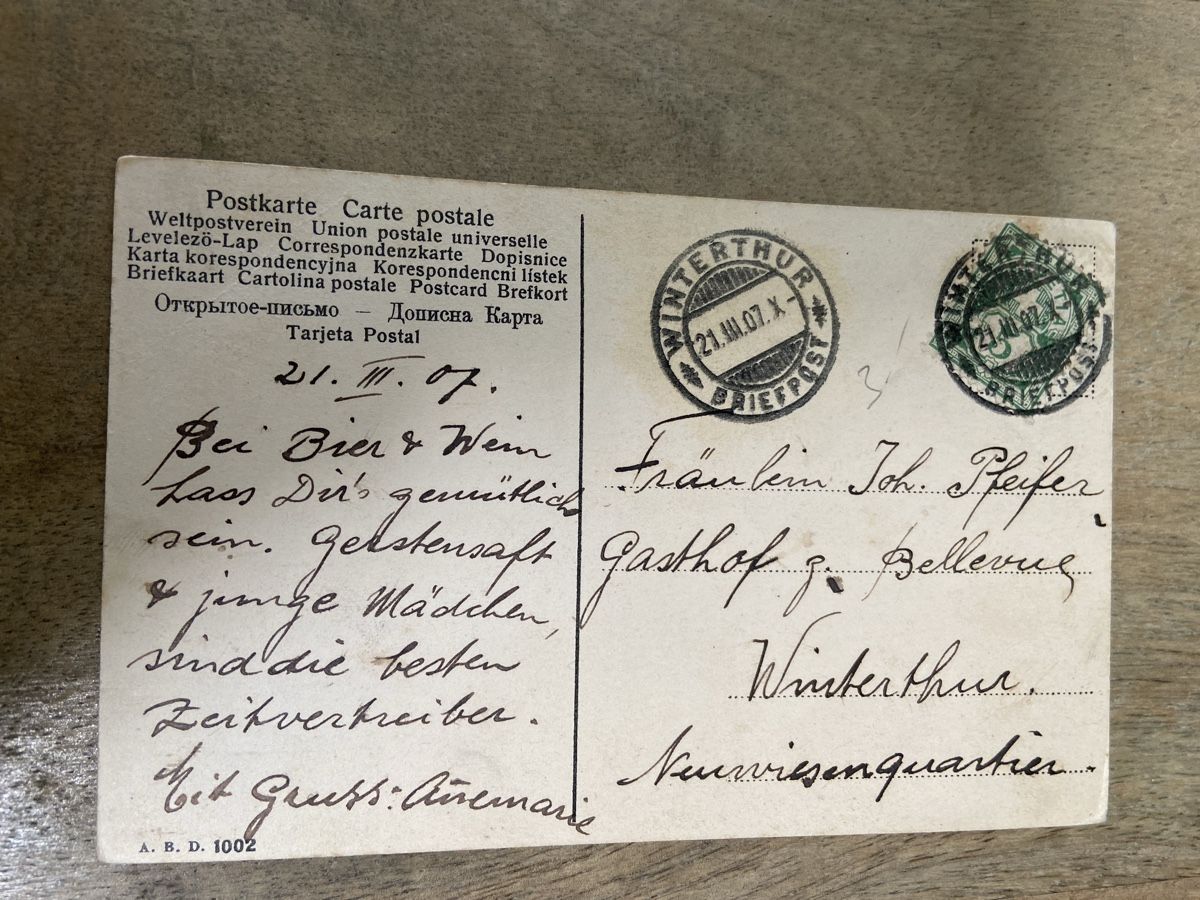 Ansichtskarten: Alte Ansichtskarte Jäger Bayern Dackel 1907 – Gebraucht aus Luzern von waterfront1 1