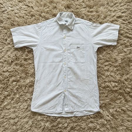 Chemise Lacoste homme S rayée blanc/bleu manches courtes Bon
