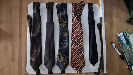 Vintage Herren Krawatten 6 Polyester & Seide