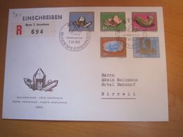 PP 1960 FDC Serie mit Adresse und Ankunftstempel