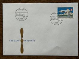 🌟 FDC Junkers JU-52 Flugpost 1988 Pro-Aero 50 Jahre Nr.49✈️