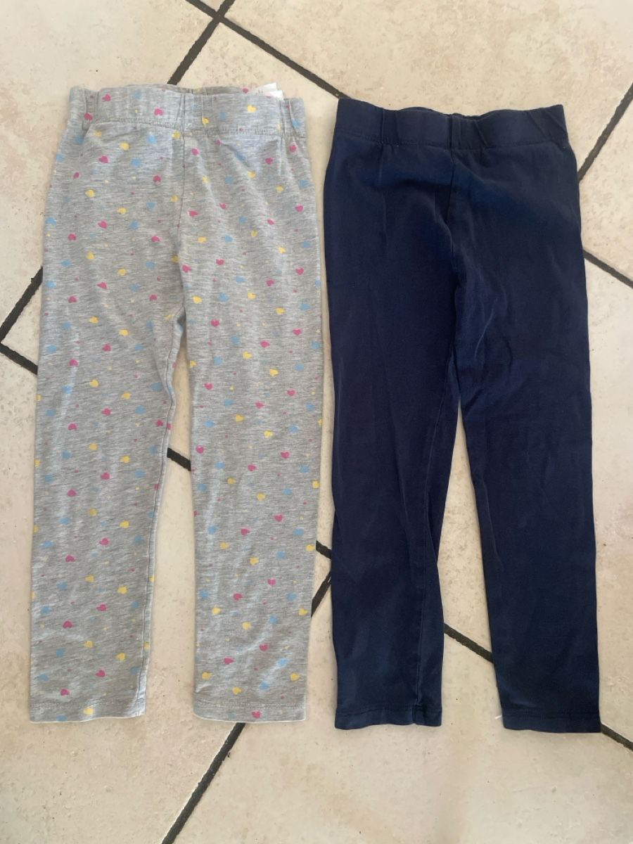 Strümpfe & Strumpfhosen: 2 Leggings Mädchen Gr.110 Herz Muster Dunkelblau – Neu (gemäss Beschreibung) aus Obergerlafingen von cabo4