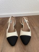Dune London Slingback Pumps Schwarz/Weiss Gr. 39