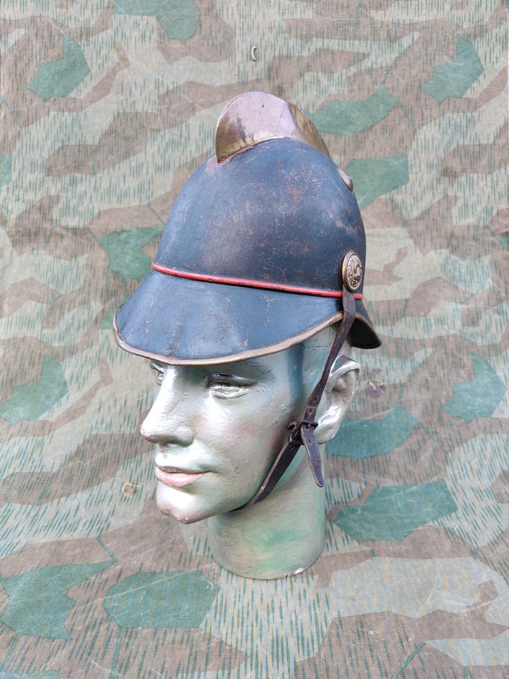 Pompieri: Helm Feuerwehr um 1920, Grösse 53 – Usato da Bauma venduto da SwissMilitaria