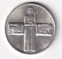 Schweiz Gedenkmünze 5 Fr. Rotes Kreuz  1963vorz+
